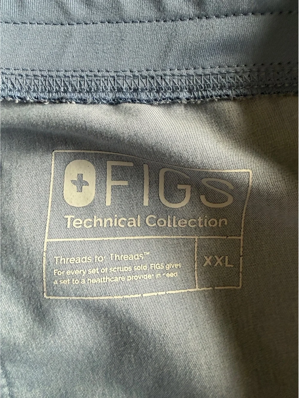 FIGS Technical Collection Blue Drawstring Pants with Back Pockets
